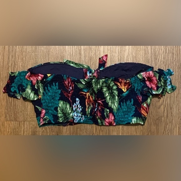 NWT, Seek, Tropical Tie Front Top w/ Ruffle Sleeves, Size Small - Picture 3 of 9